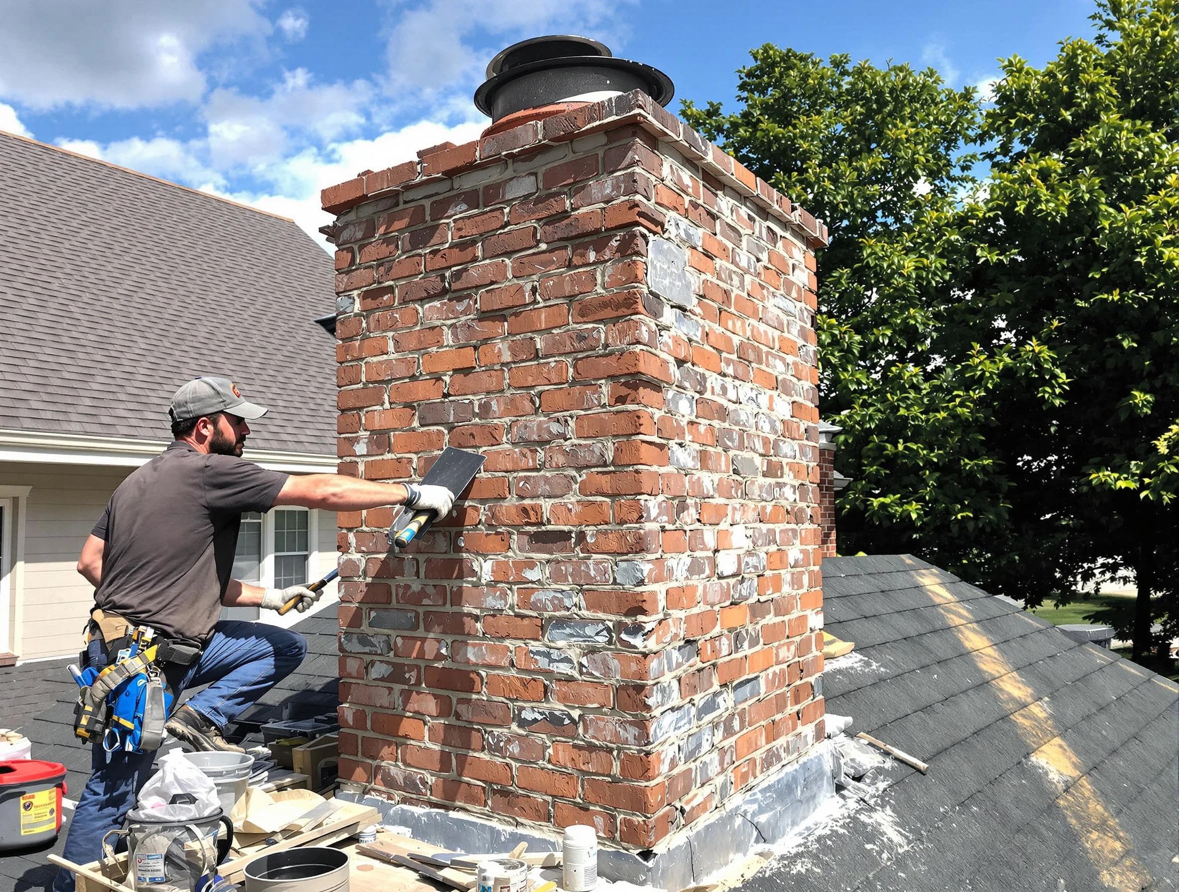Completed chimney rebuild by Jonesboro Chimney Sweep in Jonesboro, GA