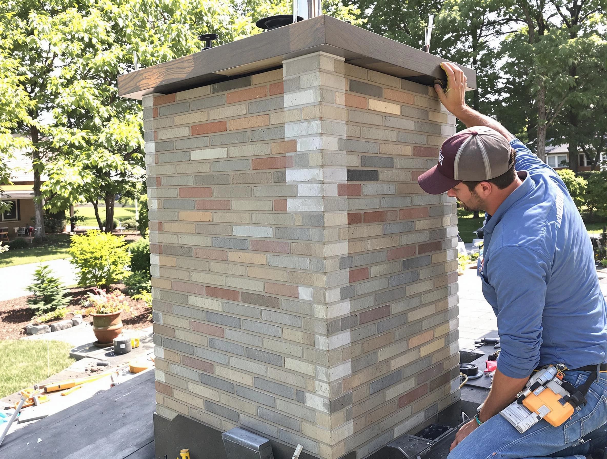 Jonesboro Chimney Sweep completing a modern chimney remodel in Jonesboro, GA