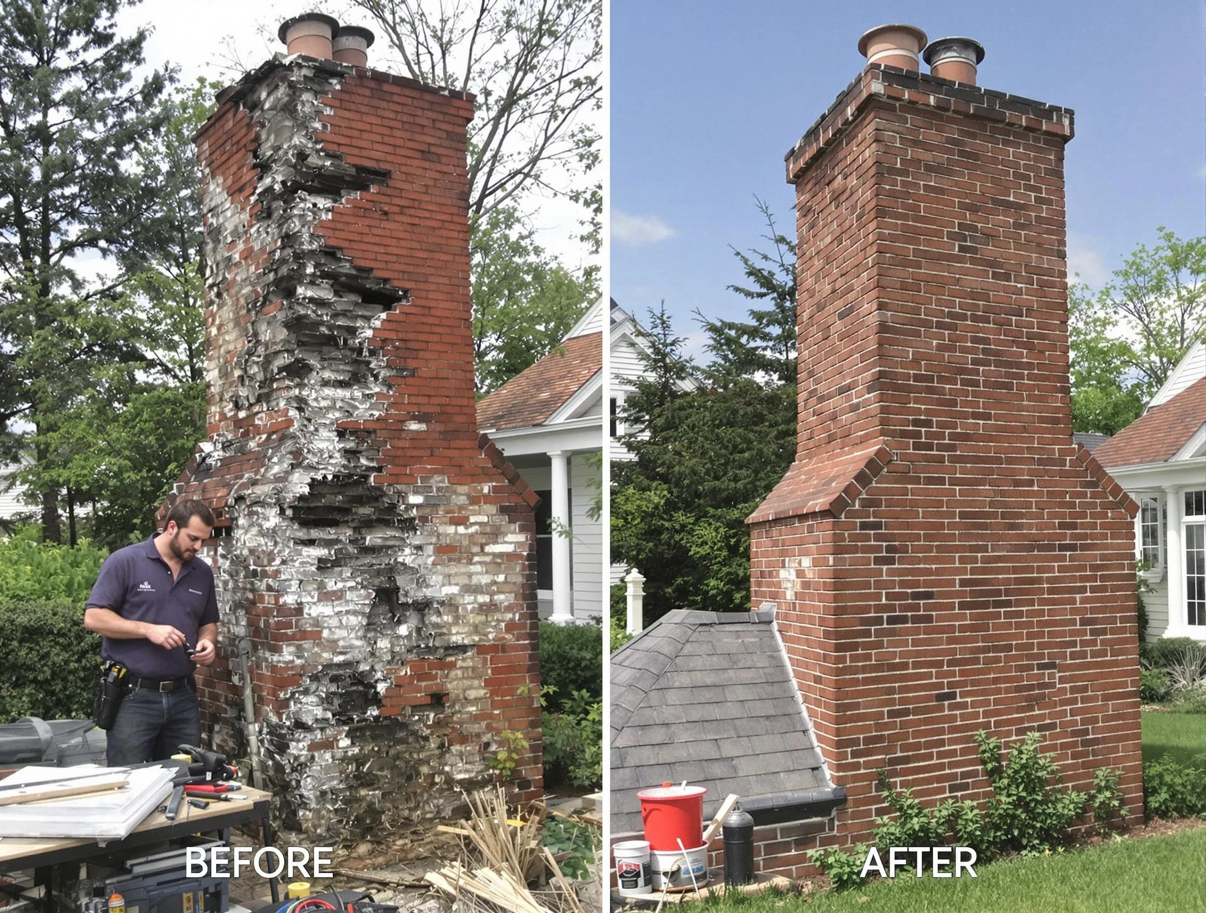 Jonesboro Chimney Sweep performing a full chimney restoration in Jonesboro, GA
