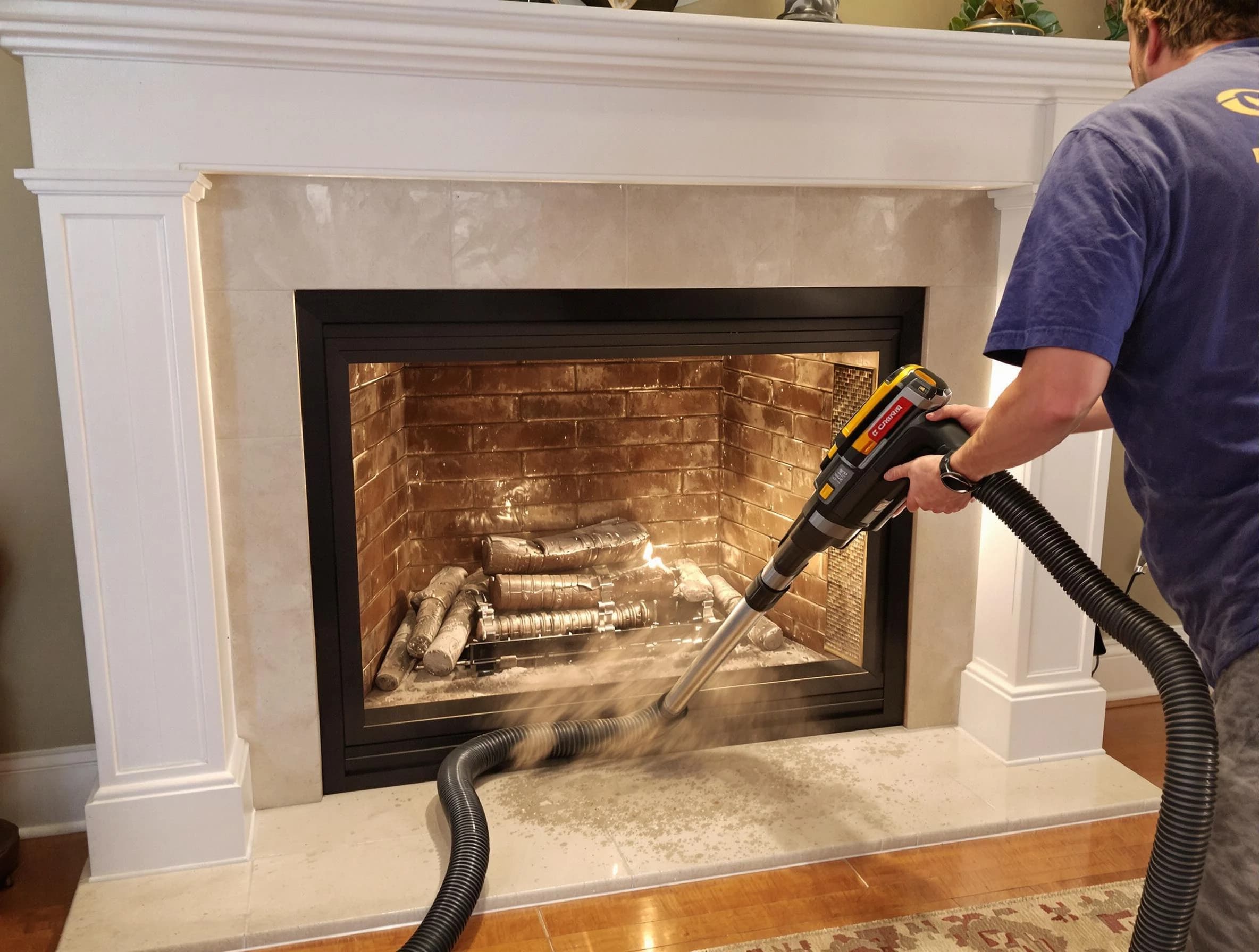 Fireplace cleaning performed by Jonesboro Chimney Sweep in Jonesboro, GA
