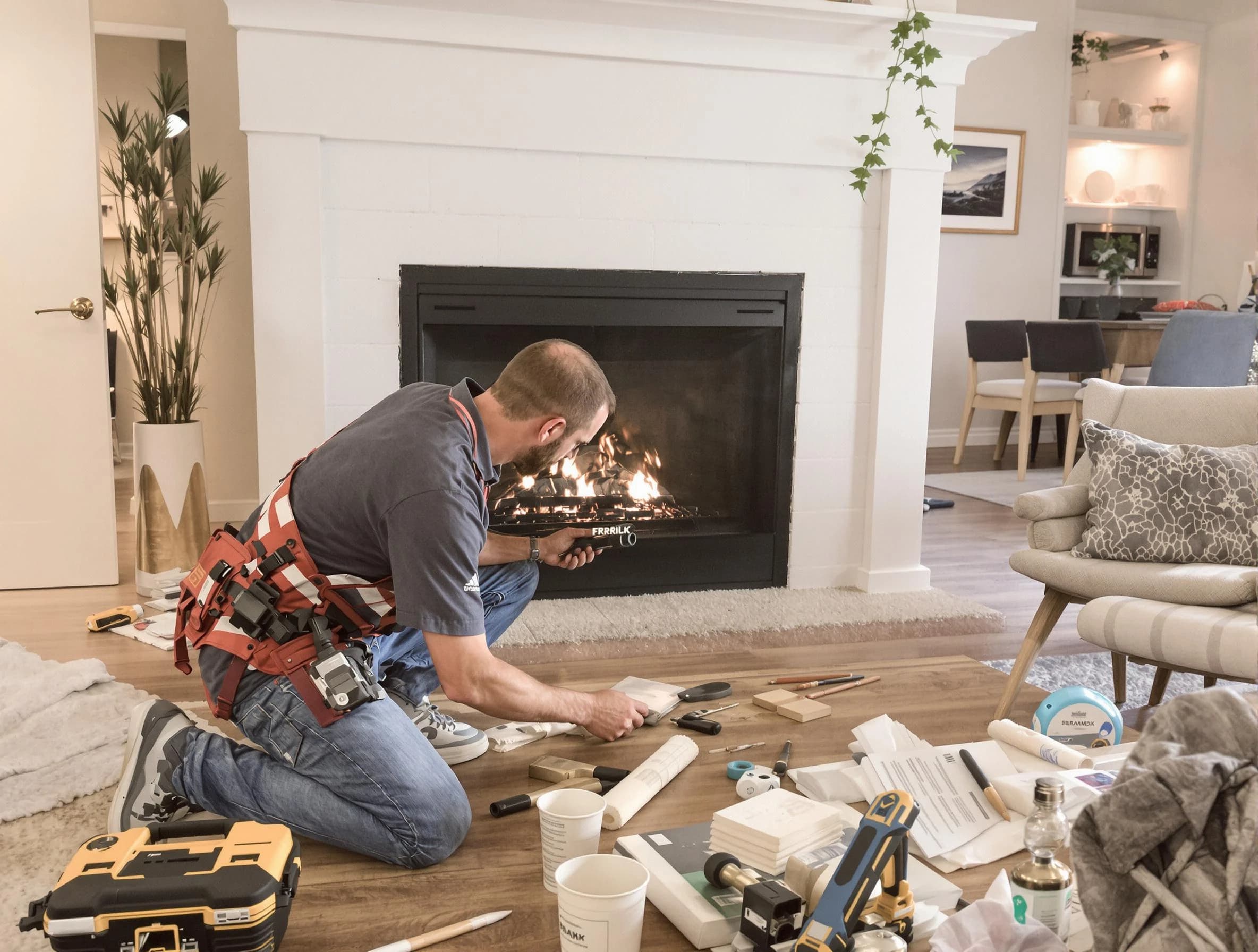 Jonesboro Chimney Sweep performing fireplace repair in Jonesboro, GA