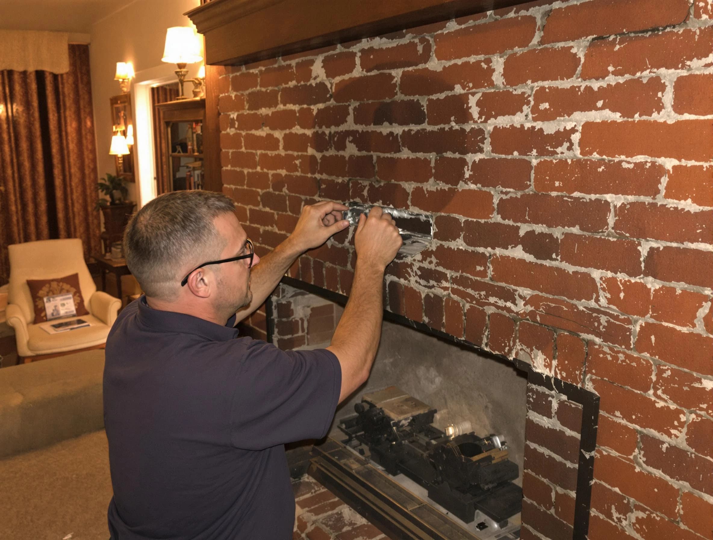 Jonesboro Chimney Sweep expert fixing a fireplace in Jonesboro, GA