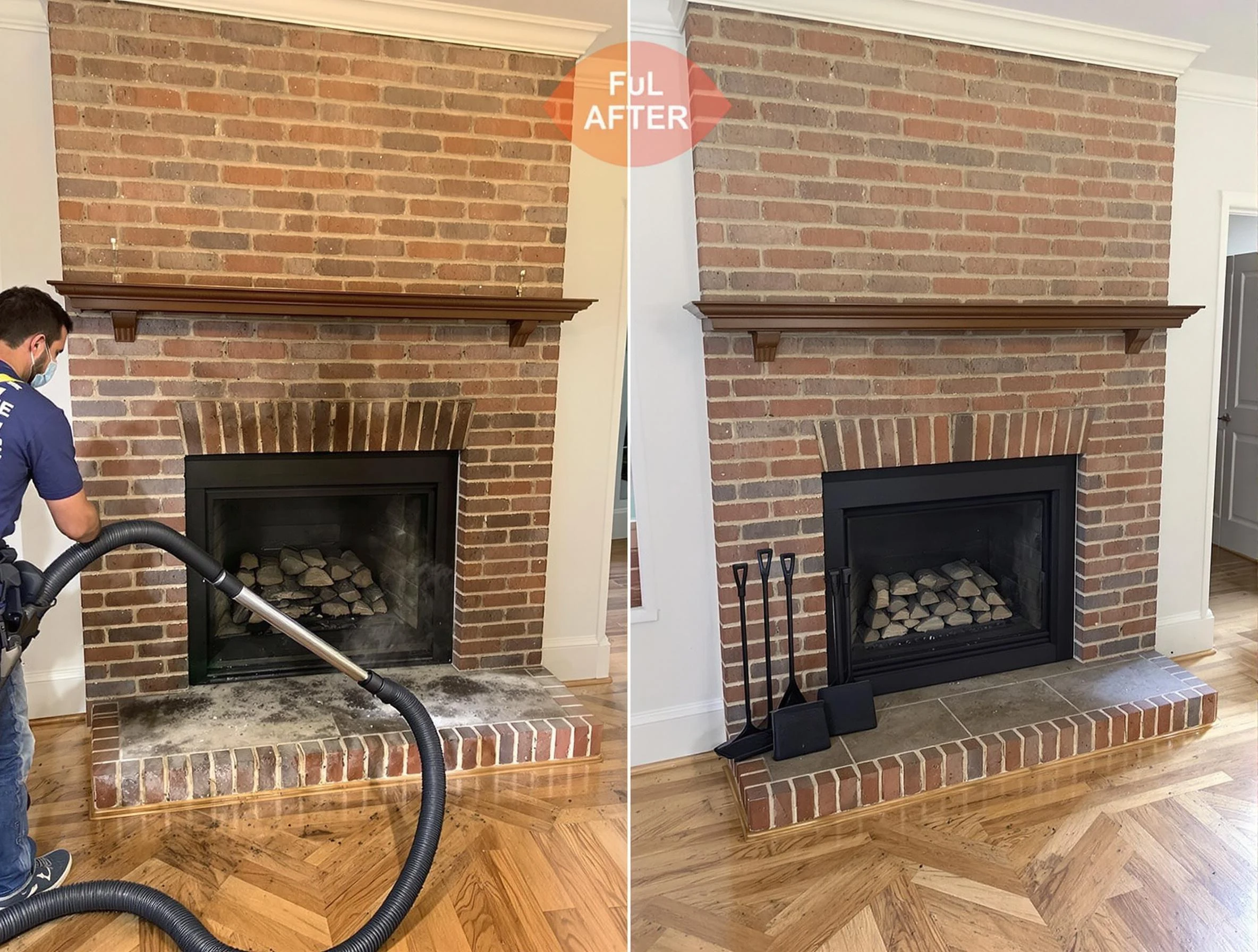 Jonesboro Chimney Sweep carefully sanitizing a fireplace in Jonesboro, GA