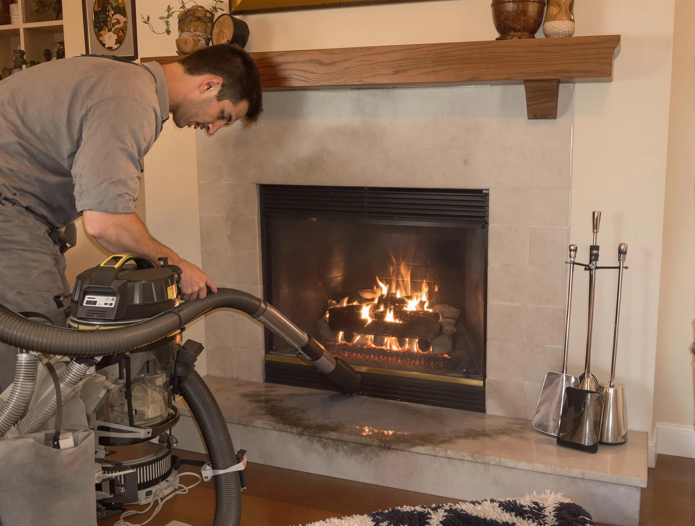 Routine fireplace upkeep by Jonesboro Chimney Sweep in Jonesboro, GA