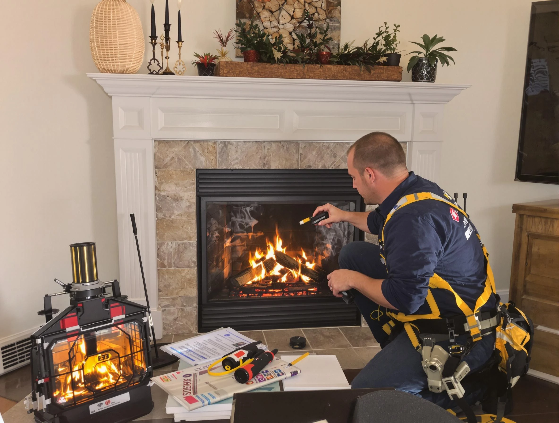 Safety-focused fireplace inspection by Jonesboro Chimney Sweep in Jonesboro, GA